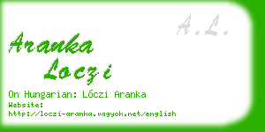aranka loczi business card