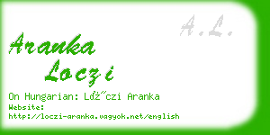 aranka loczi business card